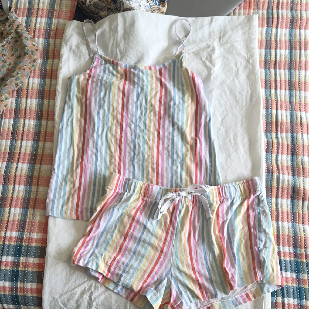 Calvin Klein Multicolor Striped Pajama Set